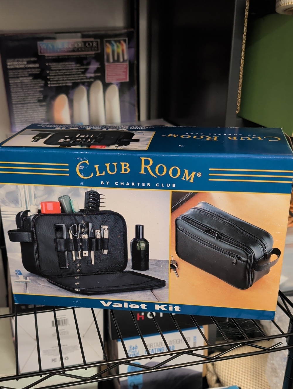 Club Room Black Valet Kit - Travel Dopp Kit with Grooming Tools